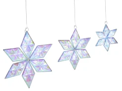 Beliani Set di 3 decorazioni da appendere RENSJON Stella 25/35/46 cm Multicolore
