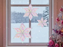Beliani Set di 3 decorazioni da appendere RENSJON Stella 25/35/46 cm Multicolore