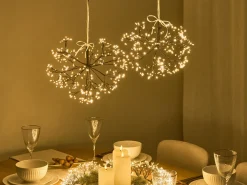 Discount Beliani Set di 2 decorazioni da appendere LED RACKSTA Vischio 30/25 cm Nero