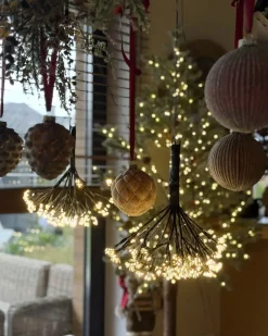 Discount Beliani Set di 2 decorazioni da appendere LED RACKSTA Vischio 30/25 cm Nero
