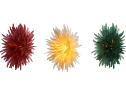Discount Beliani Set di 3 decorazioni da appendere LED GROVLAN Stella 41 cm Multicolore Bianco Rosa Verde Multicolore
