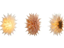 Sale Beliani Set di 3 decorazioni da appendere LED FORSAN Stella 41 cm Multicolore Bianco Rosa Marrone Multicolore