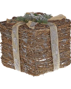 Hot Beliani Set di 2 decorazioni natalizie INARI Regali di Natale 28/21 cm Argento Beige Argento Naturale Verde