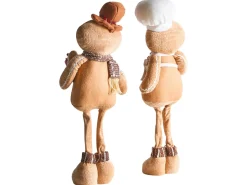 Online Beliani Set di 2 decorazioni natalizie EIKEREN Omino di pan di zenzero 55 cm Marrone Bianco Marrone