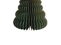 Beliani Set di 5 decorazioni natalizie VORMA Albero di Natale 25 cm Beige/Verde Beige Verde