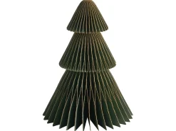 Beliani Set di 5 decorazioni natalizie VORMA Albero di Natale 25 cm Beige/Verde Beige Verde