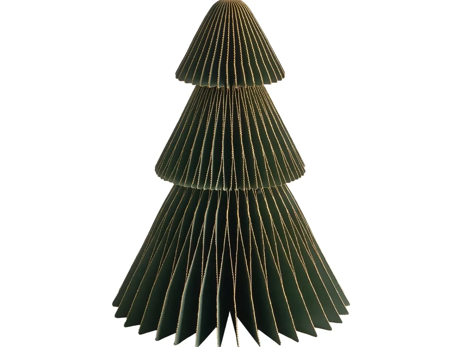 Beliani Set di 5 decorazioni natalizie VORMA Albero di Natale 25 cm Beige/Verde Beige Verde