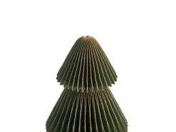 Beliani Set di 5 decorazioni natalizie VORMA Albero di Natale 25 cm Beige/Verde Beige Verde