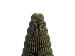Beliani Set di 5 decorazioni natalizie VORMA Albero di Natale 25 cm Beige/Verde Beige Verde