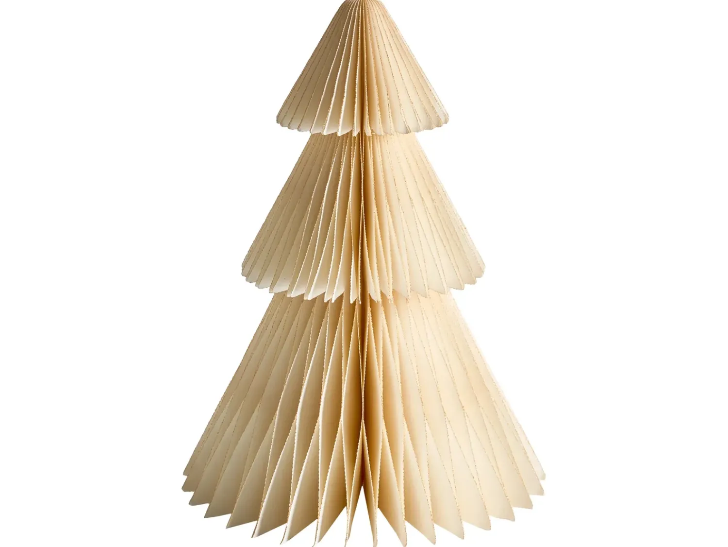 Beliani Set di 5 decorazioni natalizie VORMA Albero di Natale 25 cm Beige/Verde Beige Verde