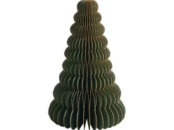 Beliani Set di 5 decorazioni natalizie VORMA Albero di Natale 25 cm Beige/Verde Beige Verde