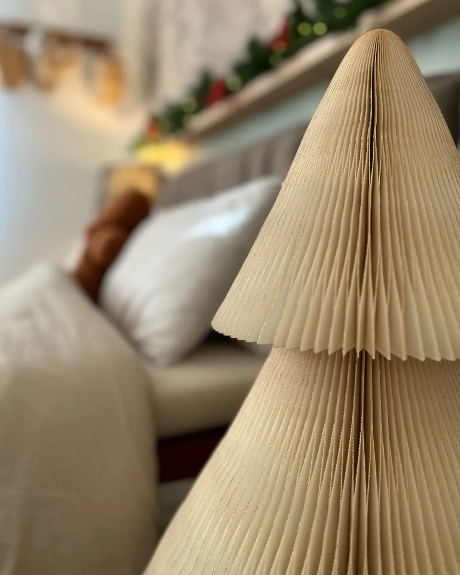 Best Beliani Set di 2 decorazioni natalizie VEFSNA Albero di Natale 90/122 cm Beige