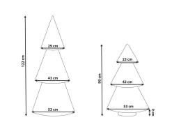 Best Beliani Set di 2 decorazioni natalizie VEFSNA Albero di Natale 90/122 cm Beige/Verde Beige Verde