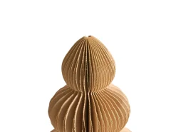 Hot Beliani Set di 6 decorazioni natalizie RANELVA Albero di Natale 14/19/25 cm Marrone/Beige Beige Marrone