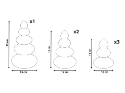 Hot Beliani Set di 6 decorazioni natalizie RANELVA Albero di Natale 14/19/25 cm Marrone/Beige Beige Marrone