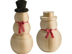 Outlet Beliani Set di 2 decorazioni natalizie KLARALVEN Pupazzo di neve 90/124 cm Beige
