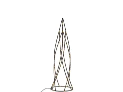 Discount Beliani Set di 2 decorazioni natalizie LED NEIDEN Albero di Natale 52/38 cm Argento Nero
