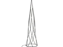 Discount Beliani Set di 2 decorazioni natalizie LED NEIDEN Albero di Natale 52/38 cm Argento Nero