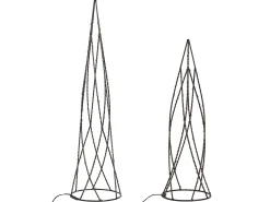 Discount Beliani Set di 2 decorazioni natalizie LED NEIDEN Albero di Natale 52/38 cm Argento Nero