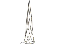 Discount Beliani Set di 2 decorazioni natalizie LED NEIDEN Albero di Natale 52/38 cm Argento Nero