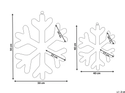 Outlet Beliani Set di 2 decorazioni natalizie LED GURRE Fiocco di neve 40/50 cm Bianco