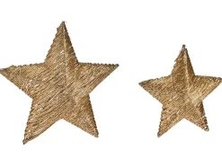 Online Beliani Set di 2 decorazioni natalizie LED HAMPEN Stella 24/30 cm Oro