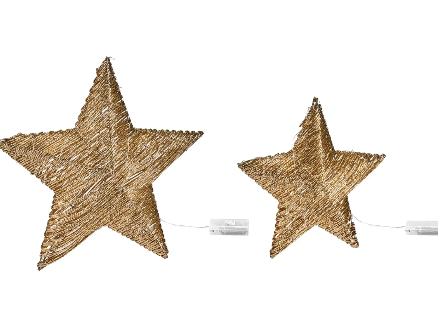 Online Beliani Set di 2 decorazioni natalizie LED HAMPEN Stella 24/30 cm Oro