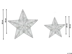 Online Beliani Set di 2 decorazioni natalizie LED HAMPEN Stella 24/30 cm Oro