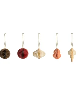 Clearance Beliani Set di 20 decorazioni per l'albero di Natale STORA Carta Multicolore