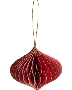Hot Beliani Set di 18 decorazioni per l'albero di Natale SUSA Carta Rosso
