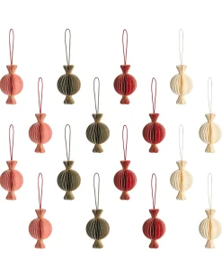 New Beliani Set di 16 decorazioni per l'albero di Natale RAUMA Carta Multicolore