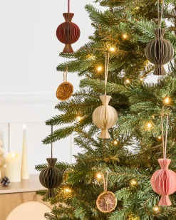 New Beliani Set di 16 decorazioni per l'albero di Natale RAUMA Carta Multicolore