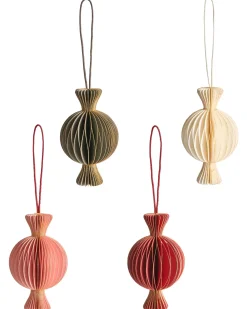 New Beliani Set di 16 decorazioni per l'albero di Natale RAUMA Carta Multicolore