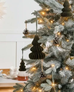 Hot Beliani Set di 19 decorazioni per l'albero di Natale ORKLA Carta Verde