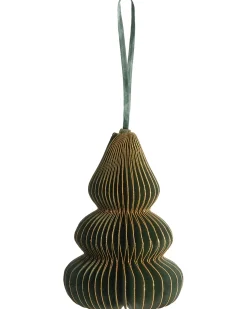 Hot Beliani Set di 19 decorazioni per l'albero di Natale ORKLA Carta Verde