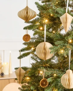 Sale Beliani Set di 20 decorazioni per l'albero di Natale JOLSTRA Carta Beige
