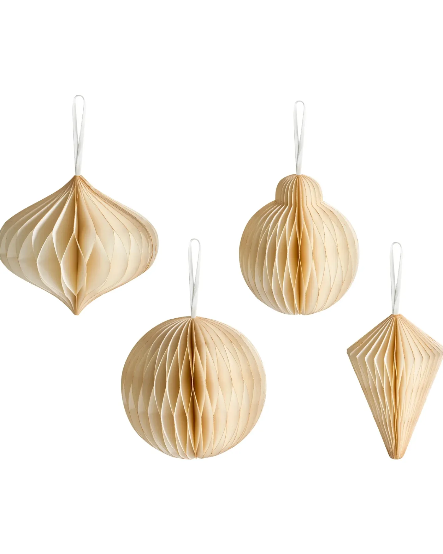 Sale Beliani Set di 20 decorazioni per l'albero di Natale JOLSTRA Carta Beige