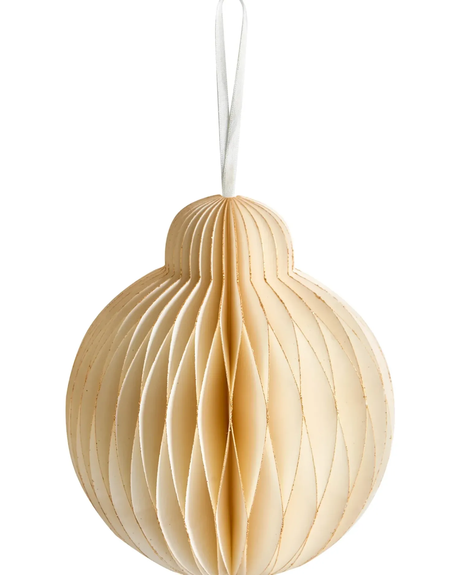 Sale Beliani Set di 20 decorazioni per l'albero di Natale JOLSTRA Carta Beige