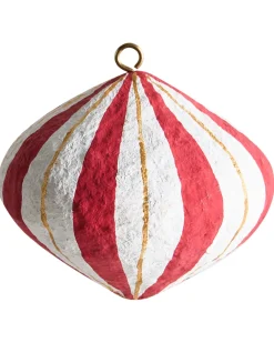 Best Beliani Set di 12 decorazioni per l'albero di Natale GIDEALVEN Cartapesta Rosso/Bianco Bianco Rosso