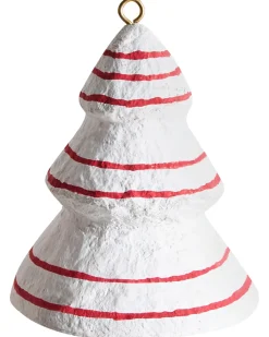Best Beliani Set di 12 decorazioni per l'albero di Natale GIDEALVEN Cartapesta Rosso/Bianco Bianco Rosso