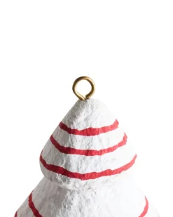 Best Beliani Set di 12 decorazioni per l'albero di Natale GIDEALVEN Cartapesta Rosso/Bianco Bianco Rosso
