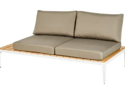 Beliani Set di divani angolari da giardino 5 posti POSITANO Grigio Bianco Marrone Grigio