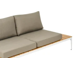 Beliani Set di divani angolari da giardino 5 posti POSITANO Grigio Bianco Marrone Grigio