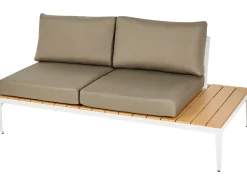 Beliani Set di divani angolari da giardino 5 posti POSITANO Grigio Bianco Marrone Grigio