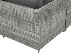 Outlet Beliani Set di divani angolari da giardino 4 posti AVOLA Lato Sinistro Rattan sintetico (PE) Grigio