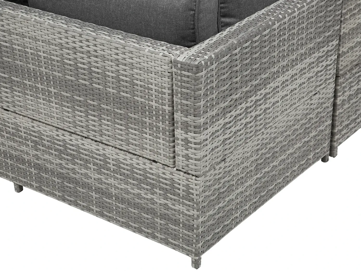 Outlet Beliani Set di divani angolari da giardino 4 posti AVOLA Lato Sinistro Rattan sintetico (PE) Grigio
