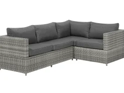 Outlet Beliani Set di divani angolari da giardino 4 posti AVOLA Lato Sinistro Rattan sintetico (PE) Grigio