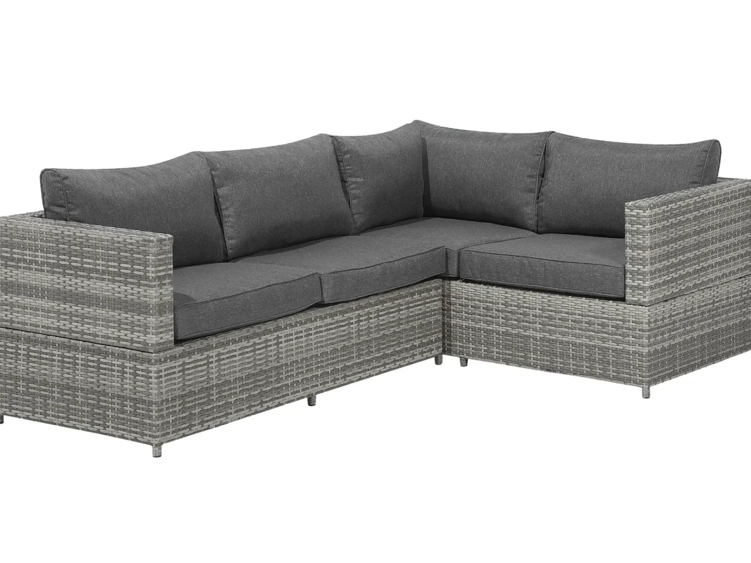 Outlet Beliani Set di divani angolari da giardino 4 posti AVOLA Lato Sinistro Rattan sintetico (PE) Grigio