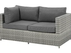 Outlet Beliani Set di divani angolari da giardino 4 posti AVOLA Lato Sinistro Rattan sintetico (PE) Grigio