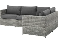 Outlet Beliani Set di divani angolari da giardino 4 posti AVOLA Lato Sinistro Rattan sintetico (PE) Grigio